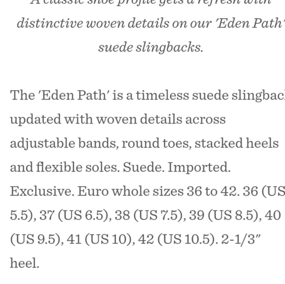 🆕🌿SUNDANCE SUEDE SLINGBACK🌿 - Picture 2 of 11